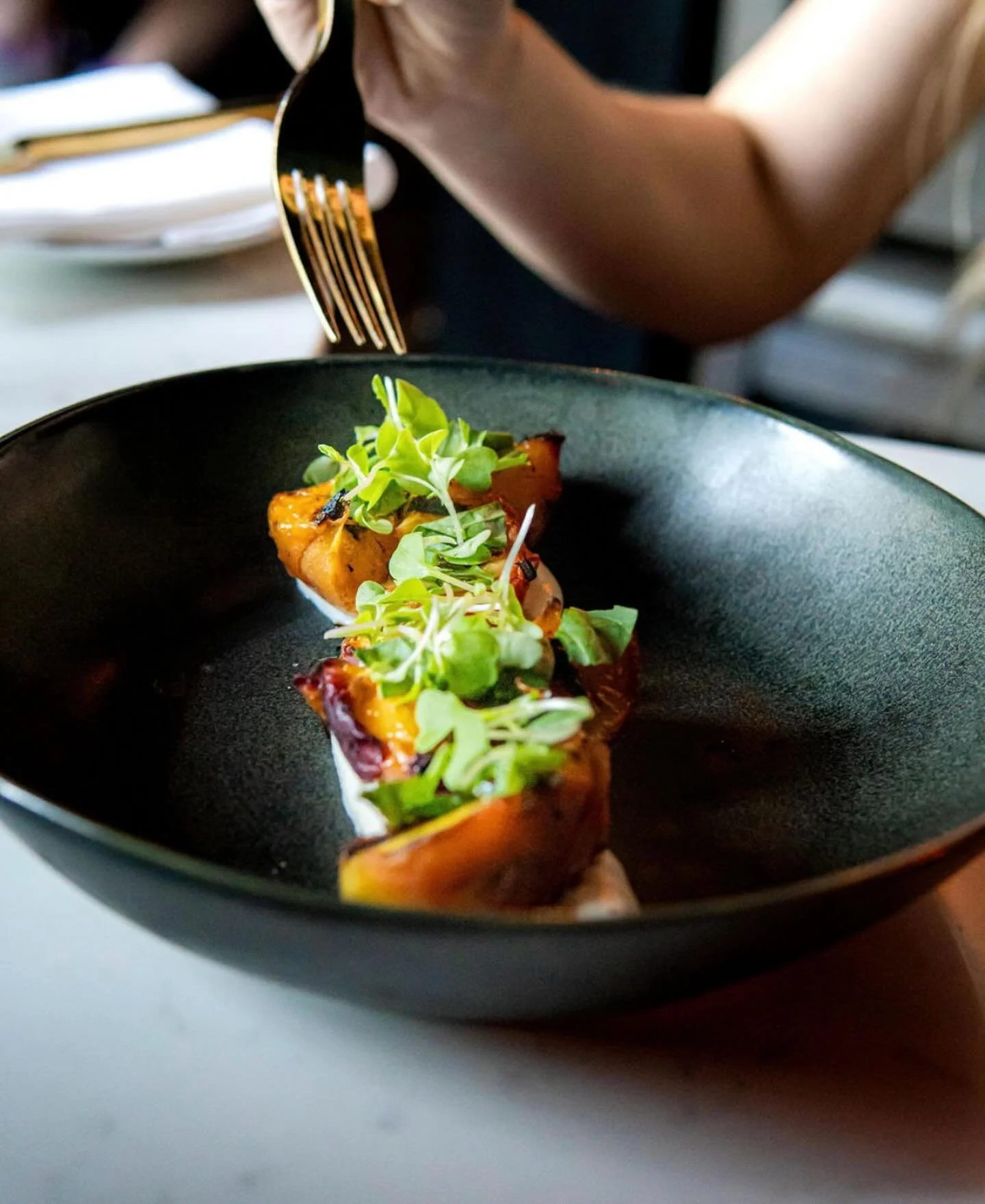 Name a better duo! Enjoy whipped burrata on grilled peaches, fresh from @twinpeaksorchards 🍑

📸: @sactophotos 

#historicstarlounge #sacramentoca #midtownsac #grilledpeaches #peaches #burrata #twinpeaksorchards