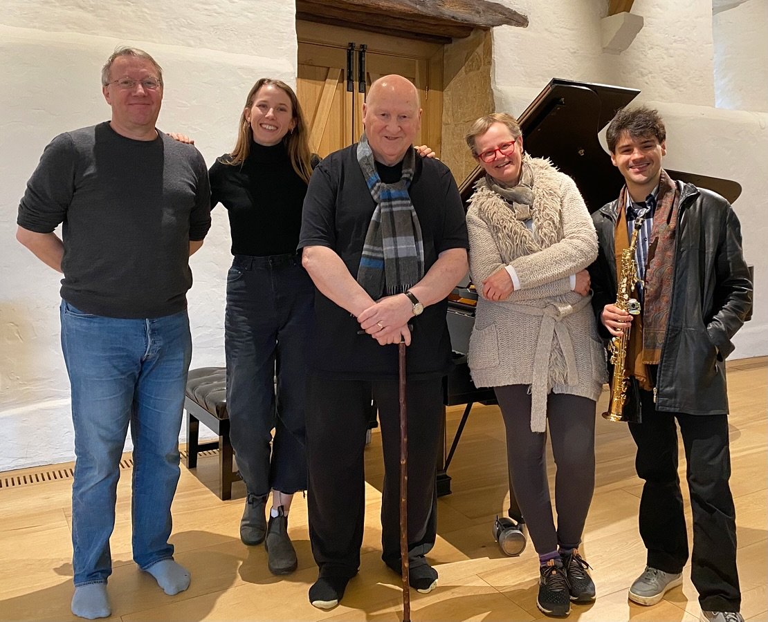 Alexandra and I had an incredible time playing in the UK and collaborating with the legendary Gavin Bryars! Our upcoming album will feature two of his compositions for soprano sax and piano. Huge thanks to Penny and Andrew for the warm hospitality! 
