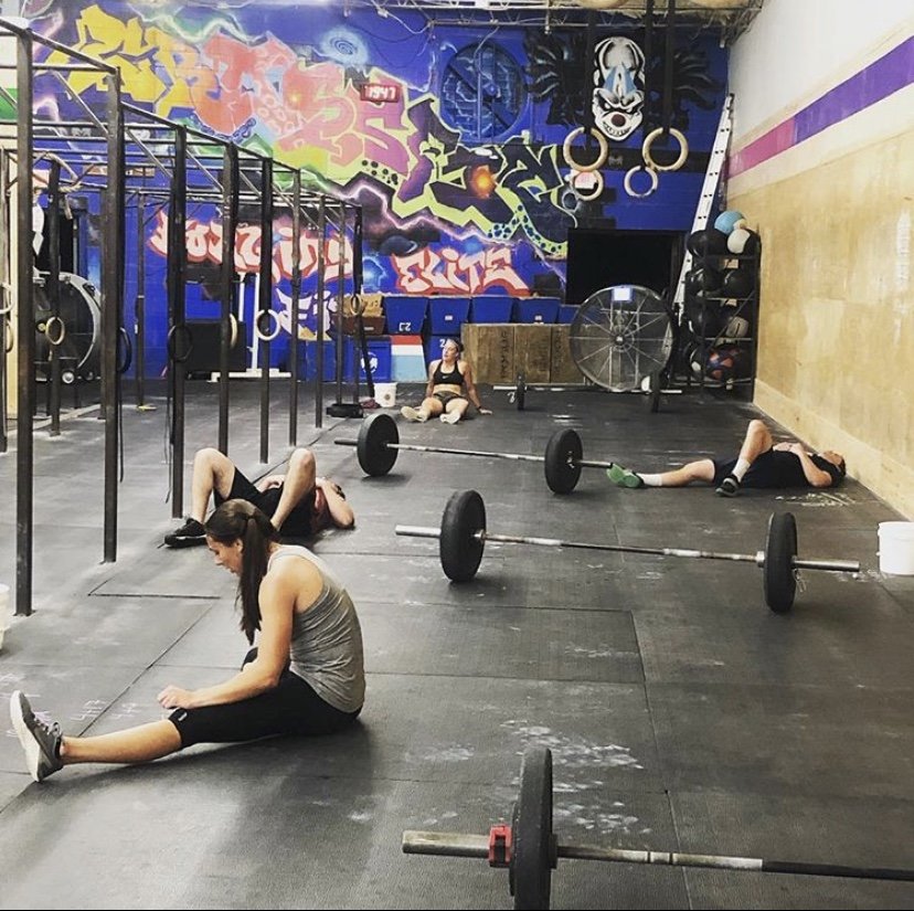 Crossfit gym graffiti style mural work (latex and aerosol spray paints)
