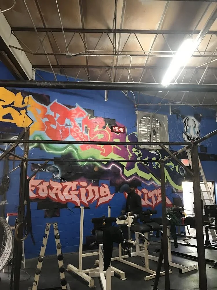 Crossfit gym graffiti style mural work (latex and aersol spray paints)