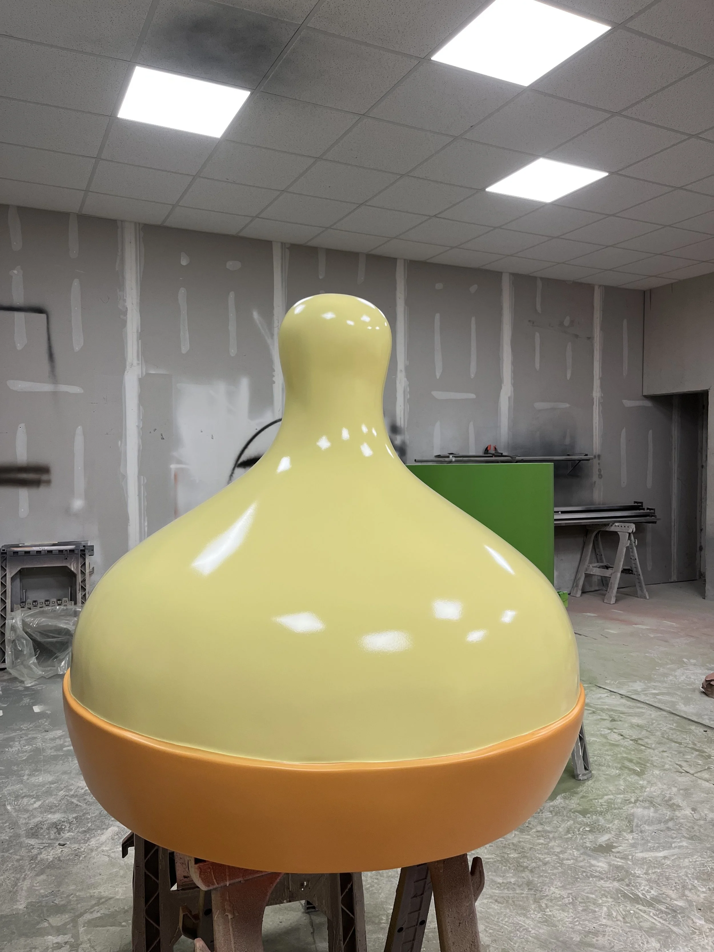 hildren’s Museum ExpERIEnce in Erie, PA - In progress baby bottle sculpture (Automotive paint on foam, fiberglass, aquaresin, body filler)