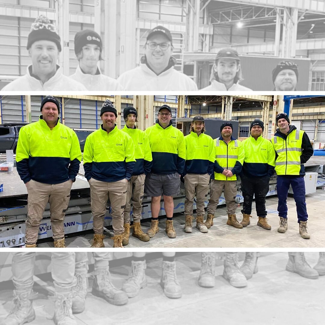 The factory team has had a glow-up with their new hi-vis and beanies from @animiequine 
#clos #crosslaminatedoffsitesolutions #closgeelong #construction #modularhomes #modularbuild #homedesign #modularaccomodation #podhome
#geelongbuilt #smallhome #s