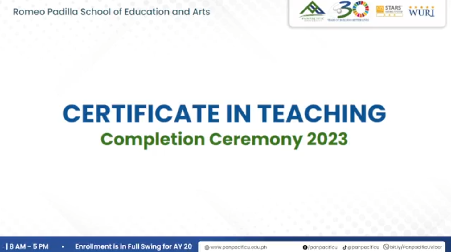 Certificate in Teaching Completion Ceremony 2023 | August 30, 2023