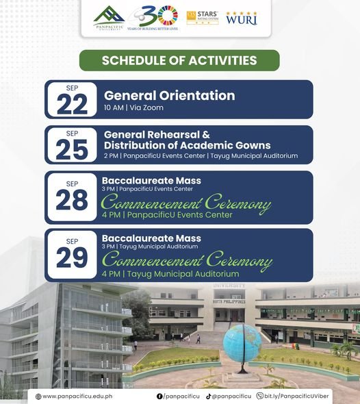 SCHEDULE OF ACTIVITIES