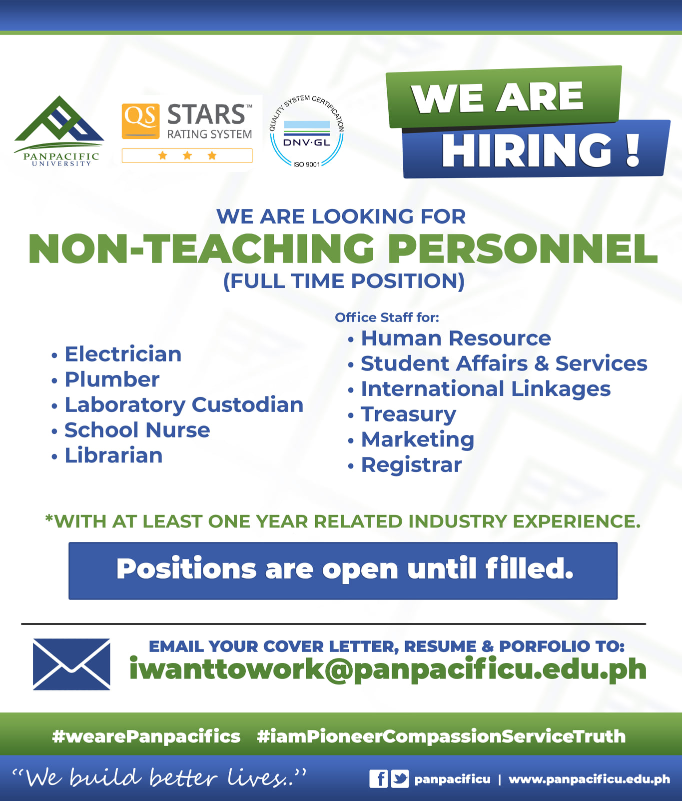 Job Hiring at Panpacific University
