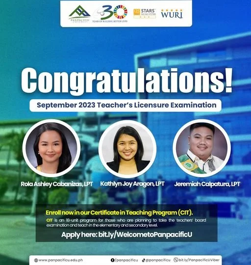 Congratulations to the newest Licensed Professional Teachers (LPTs)