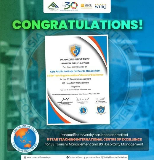 CONGRATULATIONS PANPACIFIC UNIVERSITY! 5 STAR APIEMACCREDITATION