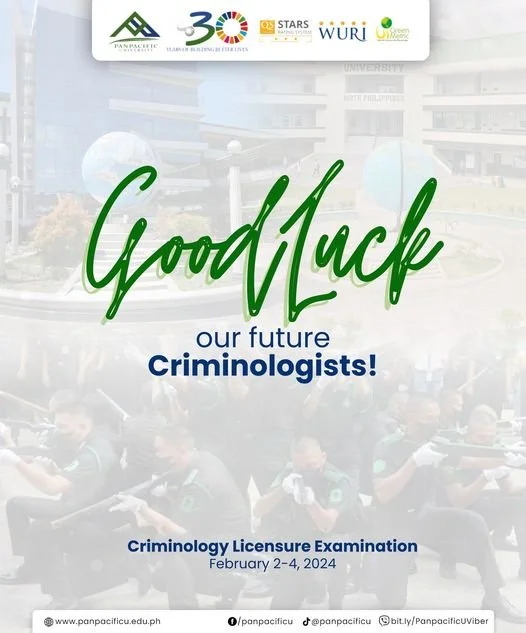 GOOD LUCK! FUTURE CRIMINOLOGIST