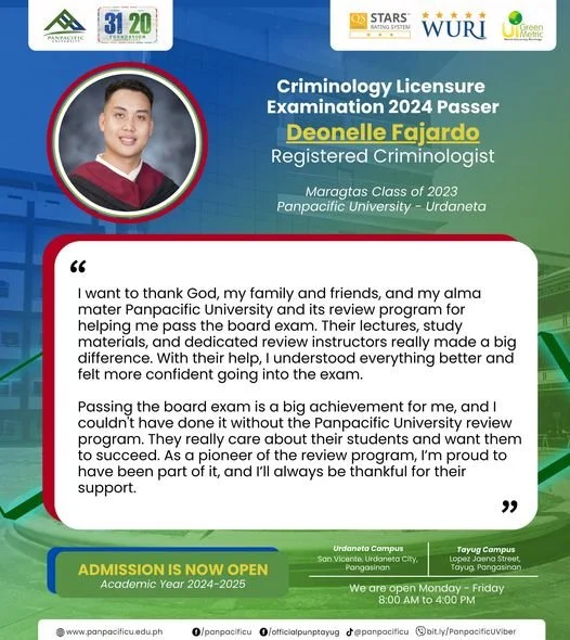 [CRIMINOLOGY] [CLE 2024] [PASSERS]