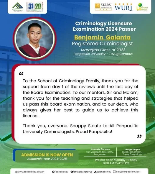 [CRIMINOLOGY] [CLE 2024] [PASSERS]