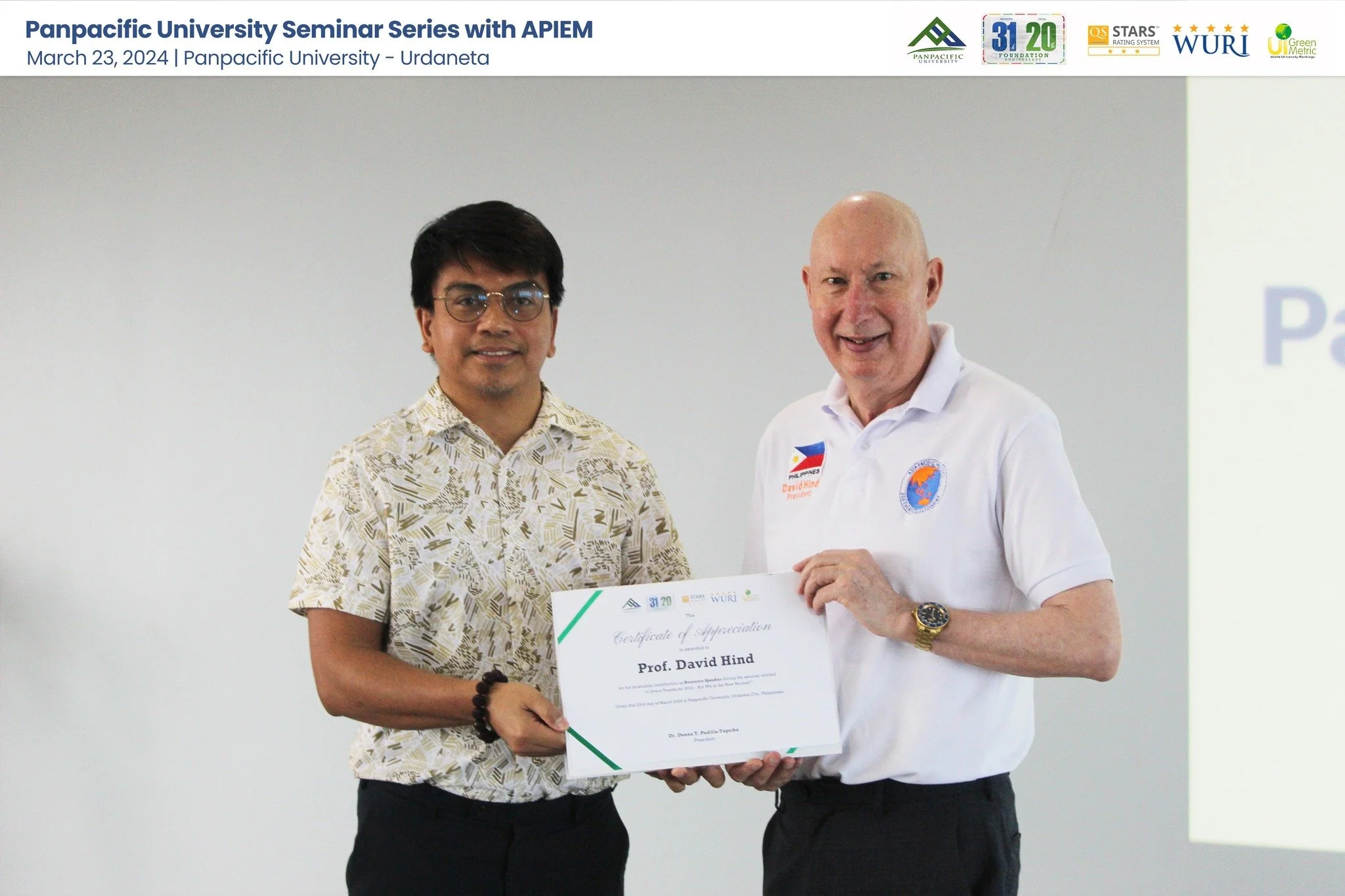 PU Seminar Series by APIEM w/ Prof. David Hind