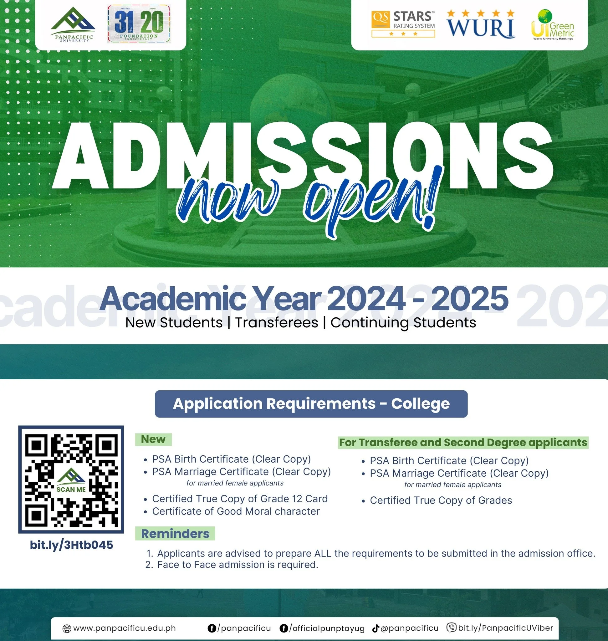 [ADMISSIONS OPEN] [ACADEMIC YEAR 2024-2025]