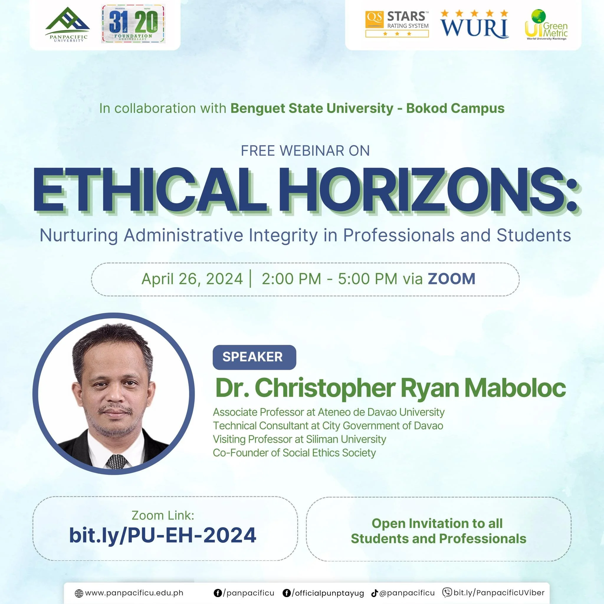 [PANPACIFIC GRADUATE SCHOOL] [FREE WEBINAR]