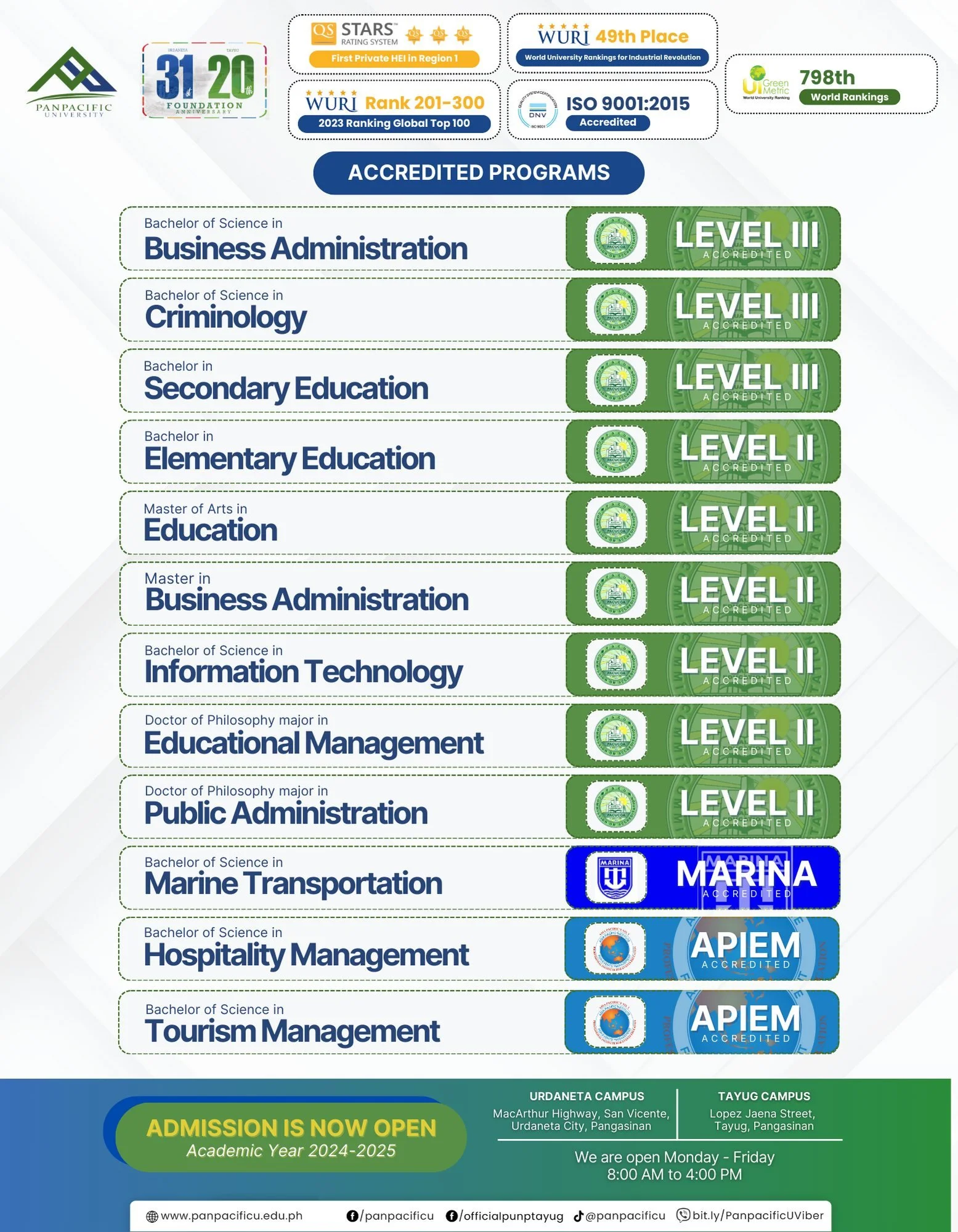 [ACCREDITED PROGRAMS]