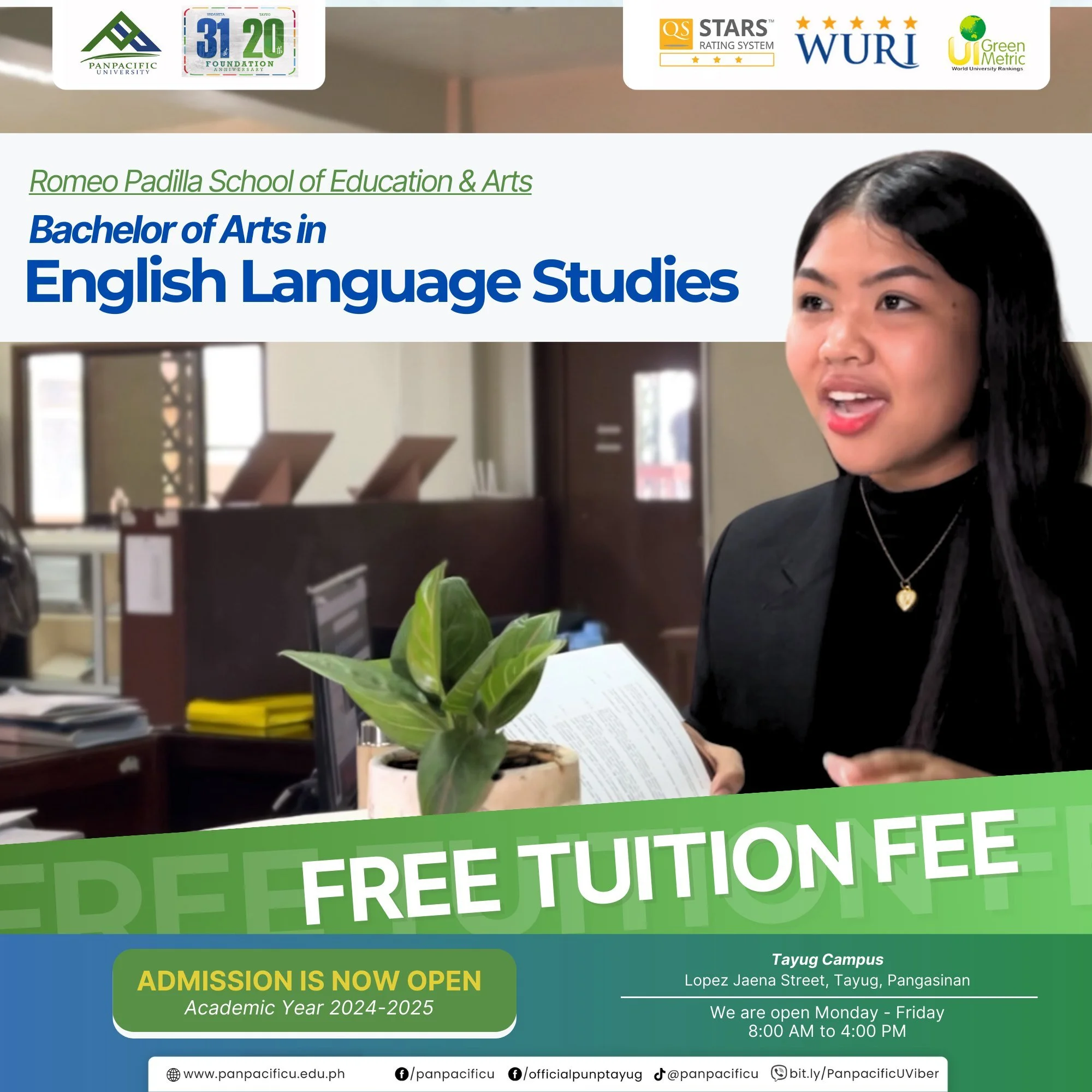 [ENGLISH LANGUAGE STUDIES] [FREE TUITION FEE]