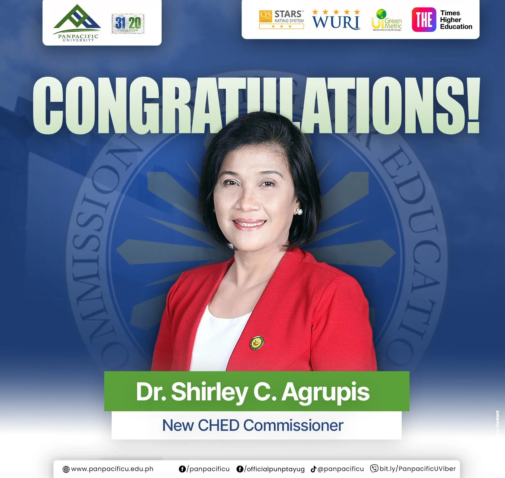 new Commissioner of the Commission on Higher Education (CHED)