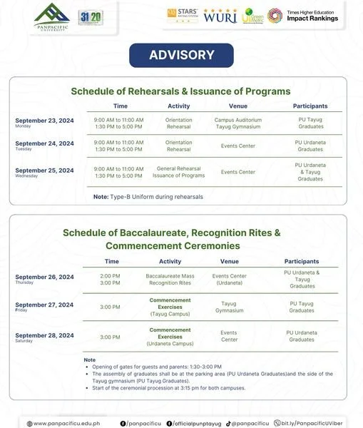 [ADVISORY] [COMMENCEMENT 2024]