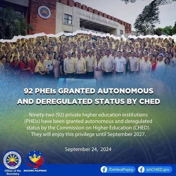 𝟗𝟐 𝐏𝐇𝐄𝐈𝐬 𝐠𝐫𝐚𝐧𝐭𝐞𝐝 𝐚𝐮𝐭𝐨𝐧𝐨𝐦𝐨𝐮𝐬 𝐚𝐧𝐝 𝐝𝐞𝐫𝐞𝐠𝐮𝐥𝐚𝐭𝐞𝐝 𝐬𝐭𝐚𝐭𝐮𝐬 𝐛𝐲 𝐂𝐇𝐄𝐃