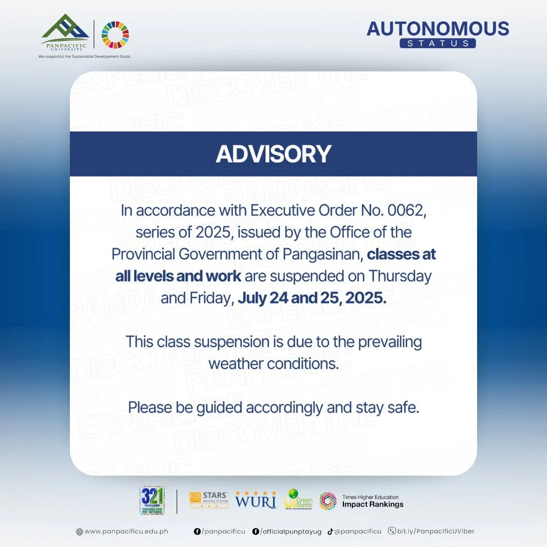 [ADVISORY] [WALANG PASOK]