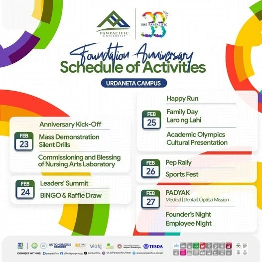 [SCHEDULE OF ACTIVITIES] [33RD FOUNDATION]