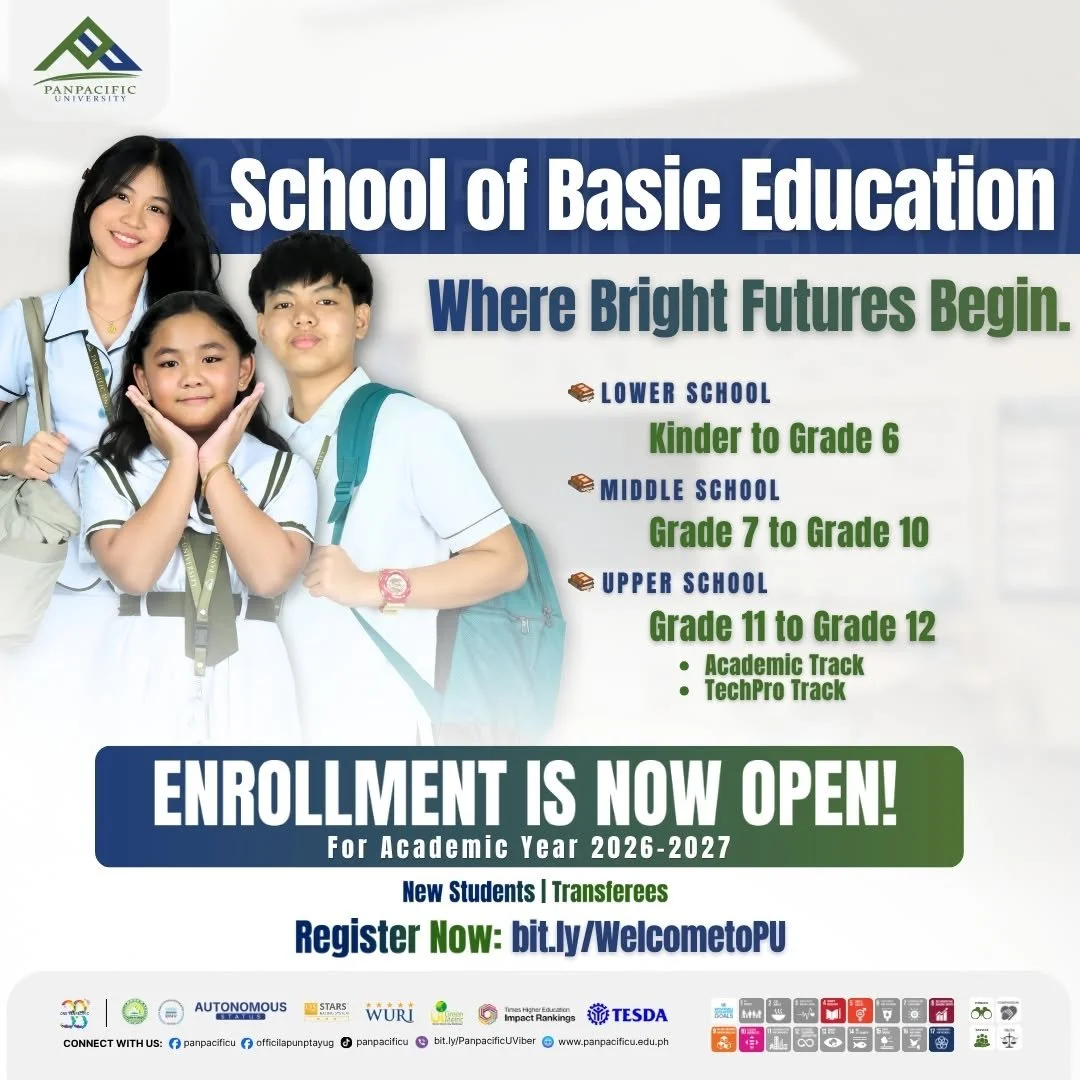 Enrollment is NOW OPEN for the School of Basic Education at Panpacific University!