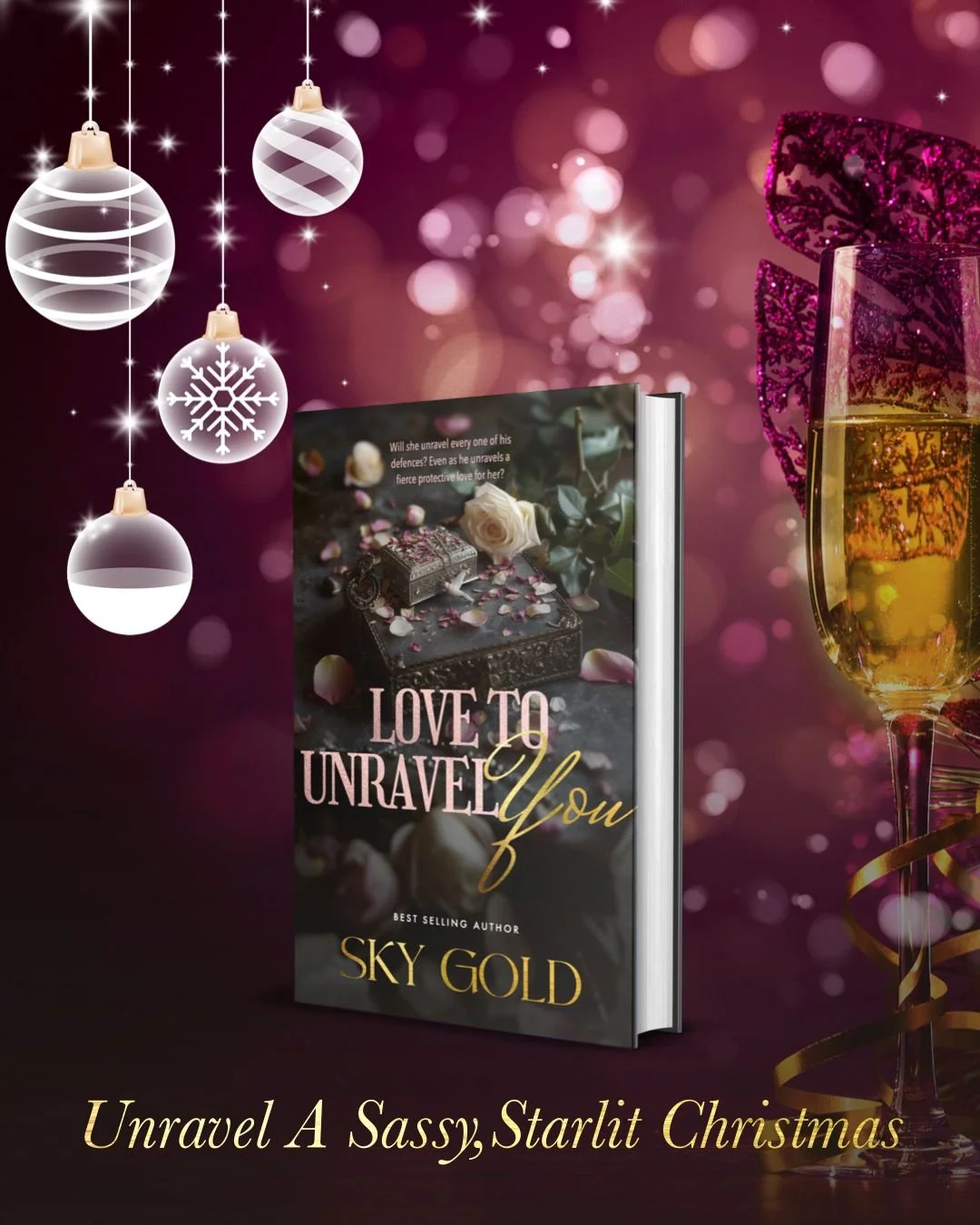🎄 Unravel a sassy, starlit Christmas! 🎄 

'Love to Unravel You' is the holiday read you need.

He is a master vintner, ex-SAS, and intensely controlled.  He&rsquo;s the town&rsquo;s grumpy, smexy bar owner with a heart of gold. He also never expect