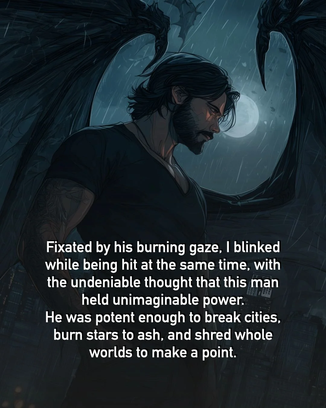 🖤✨ 🐉✨ 3 days to go before 'Dragon Domini' lands ... 📖  Read on for a sneak peek...🖤✨ 🐉✨ 

✨✨✨✨
My mind screamed, but I had no time to parse any further information as the shadows before me shifted, and a silhouette transmuted into view. 
It glim