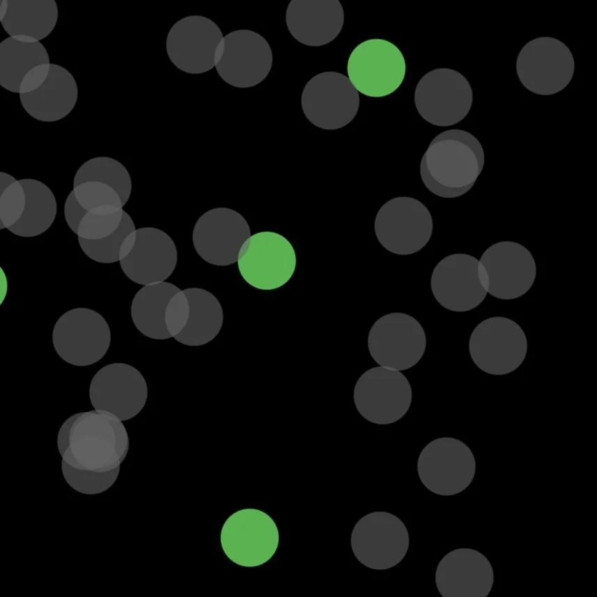 Bubble // This program features "bubbles" that wobble across the screen and cycle to the other side (like PacMan). Clicking on them causes them to change color. 