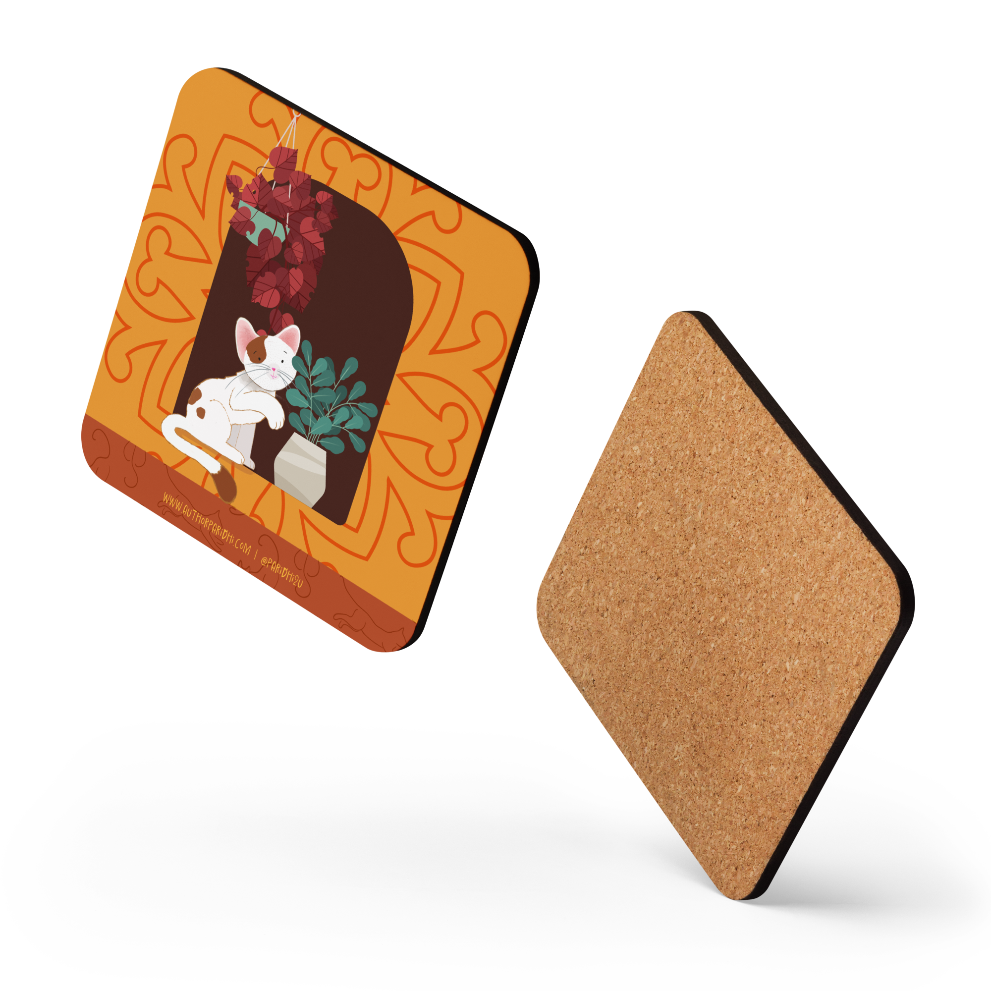 cat kitten cork back coaster $10.50