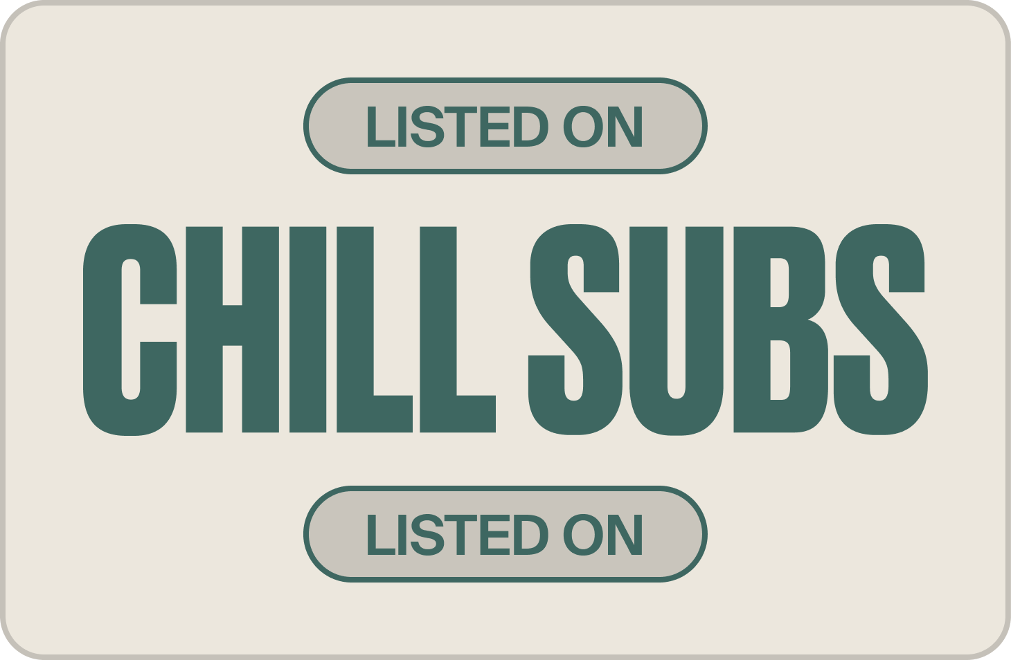 Sign indicating chili soup is listed on a marketplace or menu. The sign has a beige background with green text and outline.