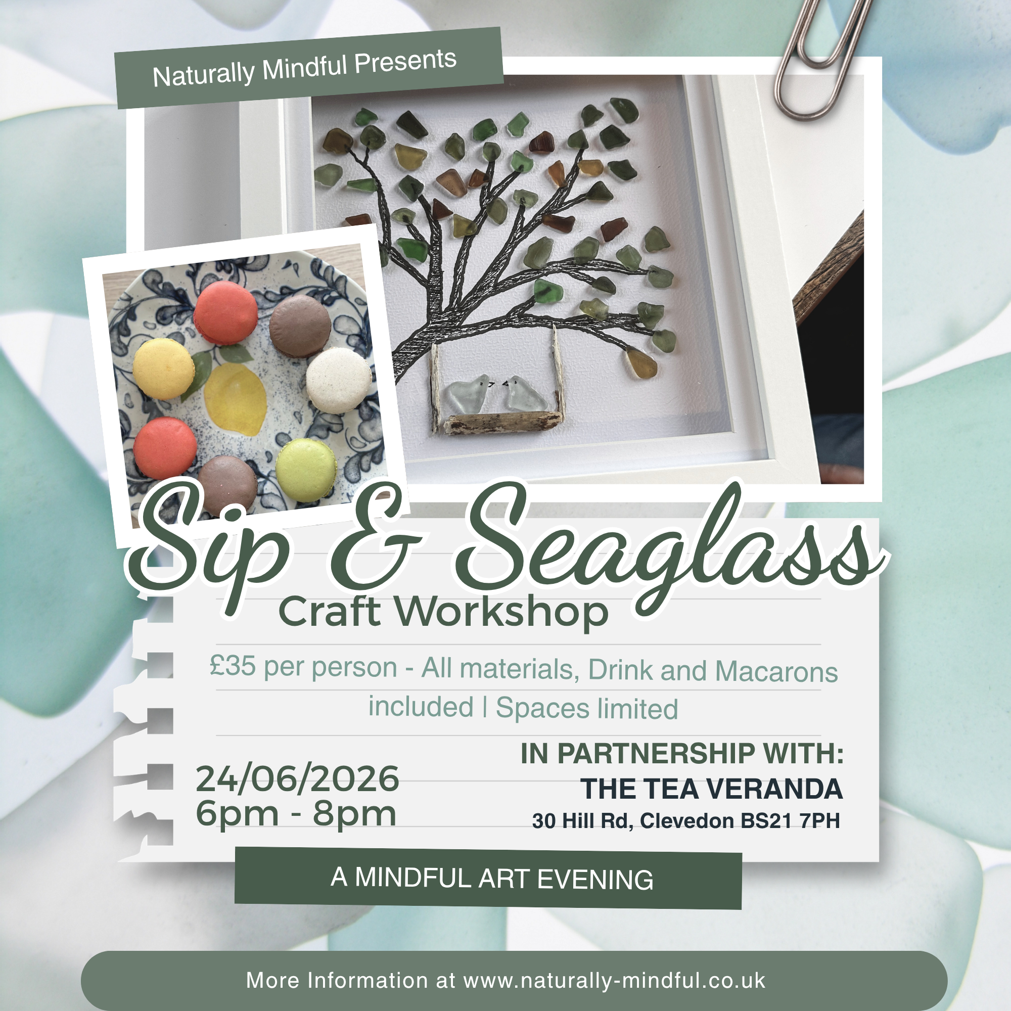 Sip &amp; Sea Glass - A Mindful Art Evening