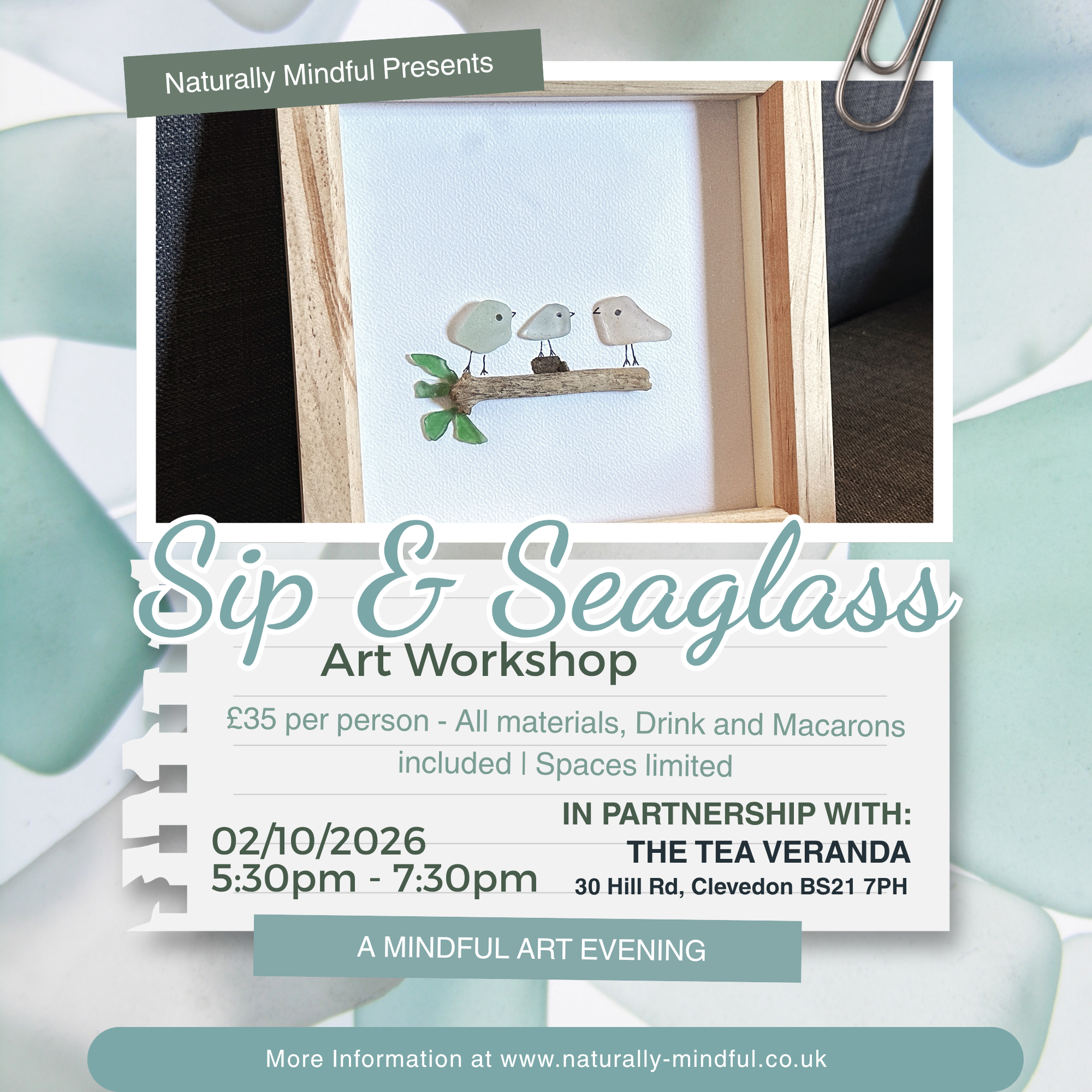 Sip &amp; Sea Glass - A Mindful Art Evening, October