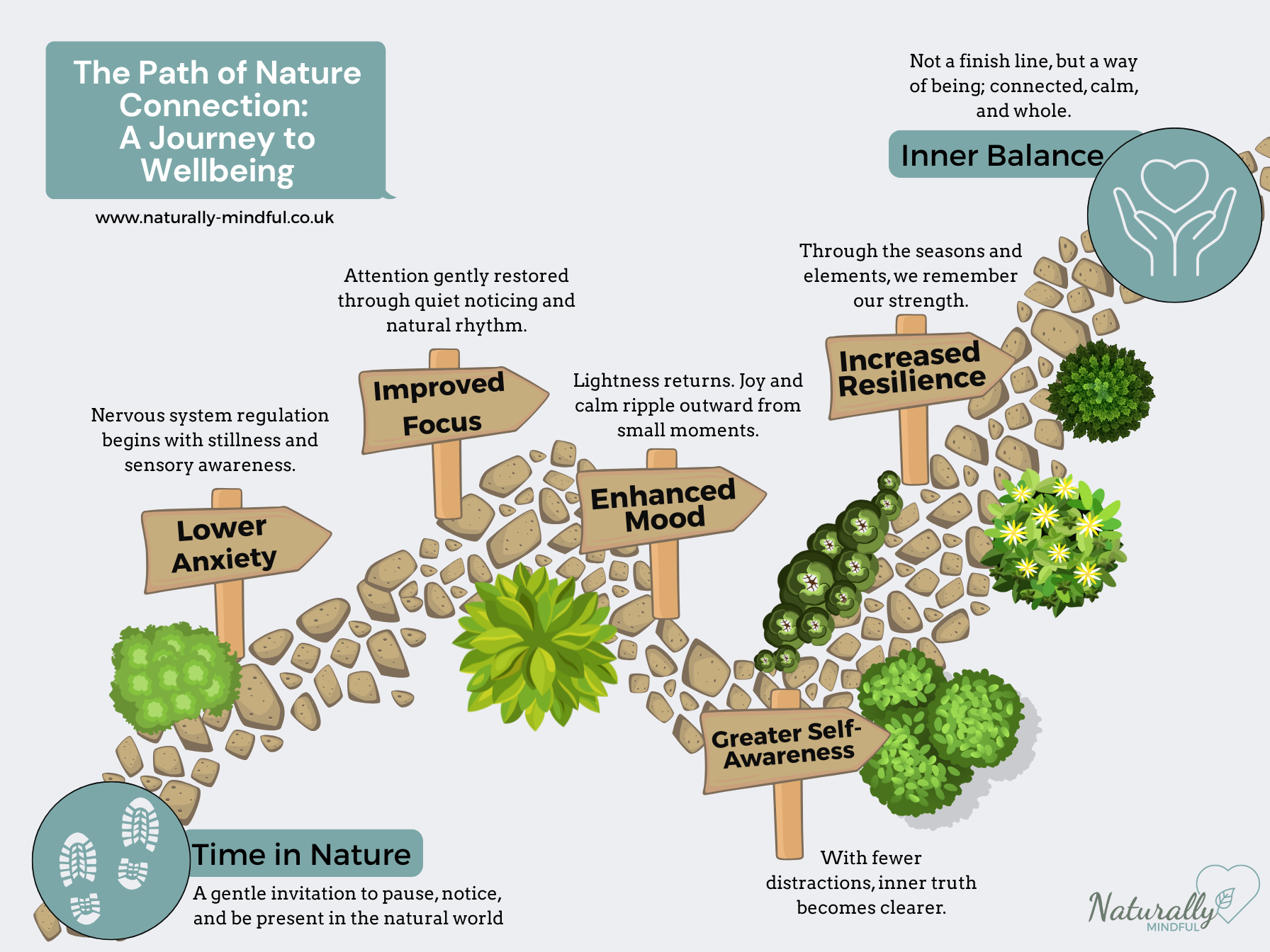Diagram: The Path of Nature Connection: A Journey to Wellbeing
