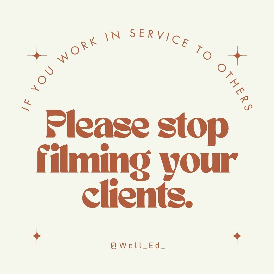 Unpopular opinion alert! 🚨
Filming/photographing your clients when they are in a vulnerable space/state is exploitation. Even if they give you consent when they are lucid. 
.
Questions to consider before photographing/filming clients: 
1. Who are yo