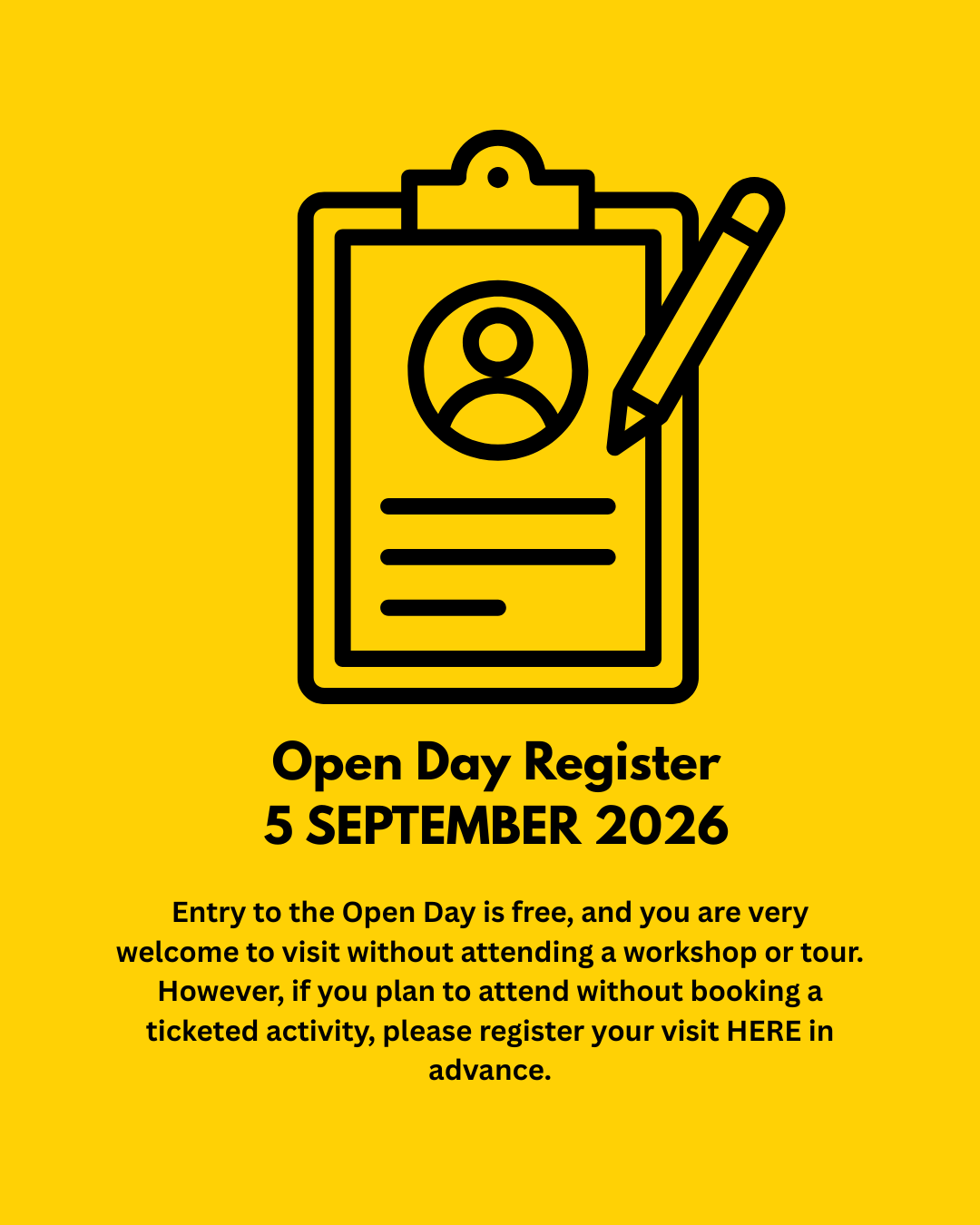 Open Day Register  5 SEPTEMBER 2026