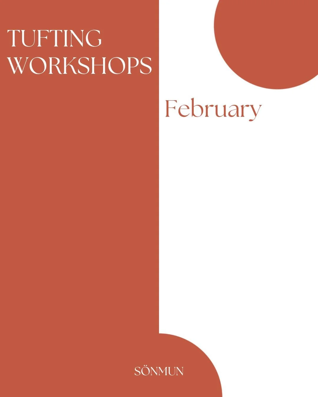 🧶 TUFTING WORKSHOPS 🧶

*February bookings are now open. 

In this workshop, participants have the opportunity to create their own tufting project from designing the piece to handling the tufting gun.

The remainder of the process is completed by S&