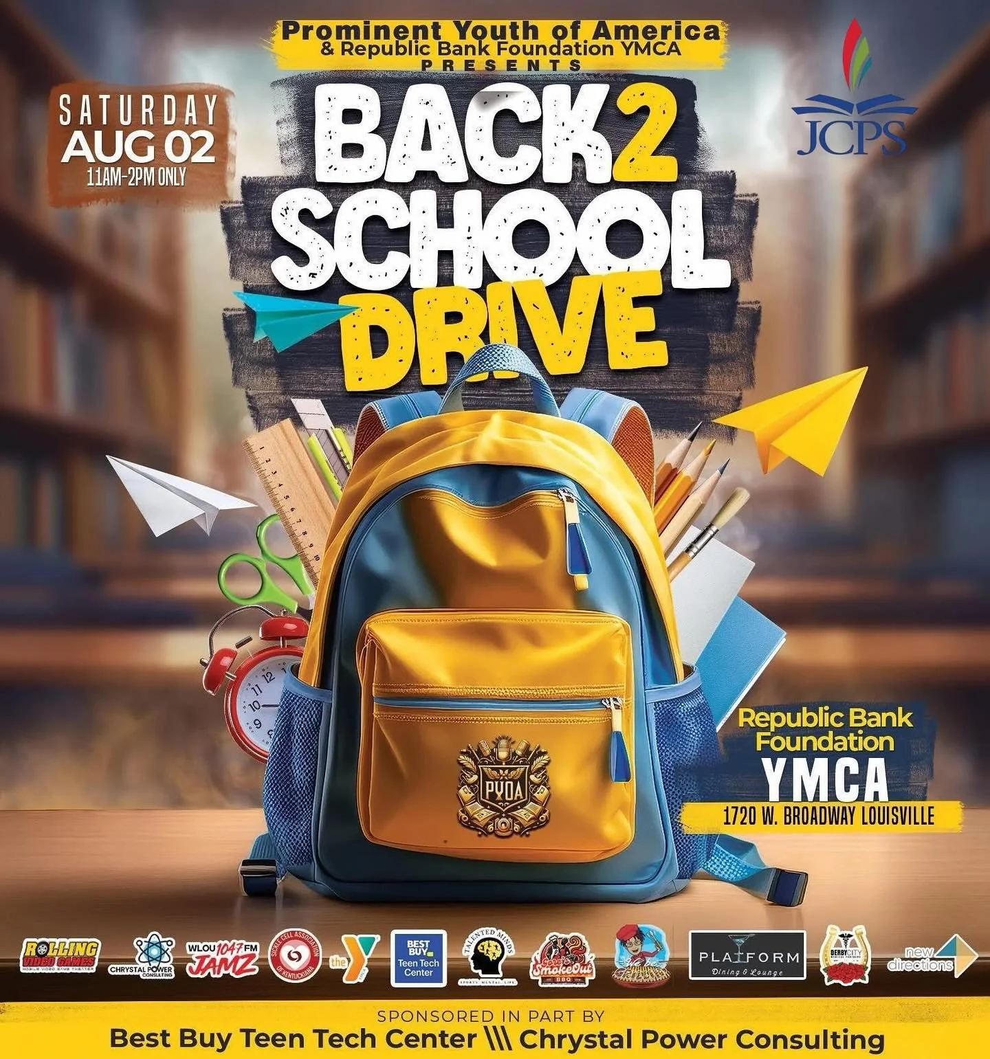 📚🎒 Back 2 School Like a Boss &ndash; THIS SATURDAY! ✨
Come out and celebrate the new school year with us at the Republic Bank Foundation YMCA!

📅 Saturday, August 2
🕚 11AM &ndash; 2PM
📍 1720 W. Broadway, Louisville

💇🏽&zwj;♂️ ALL haircut &amp;