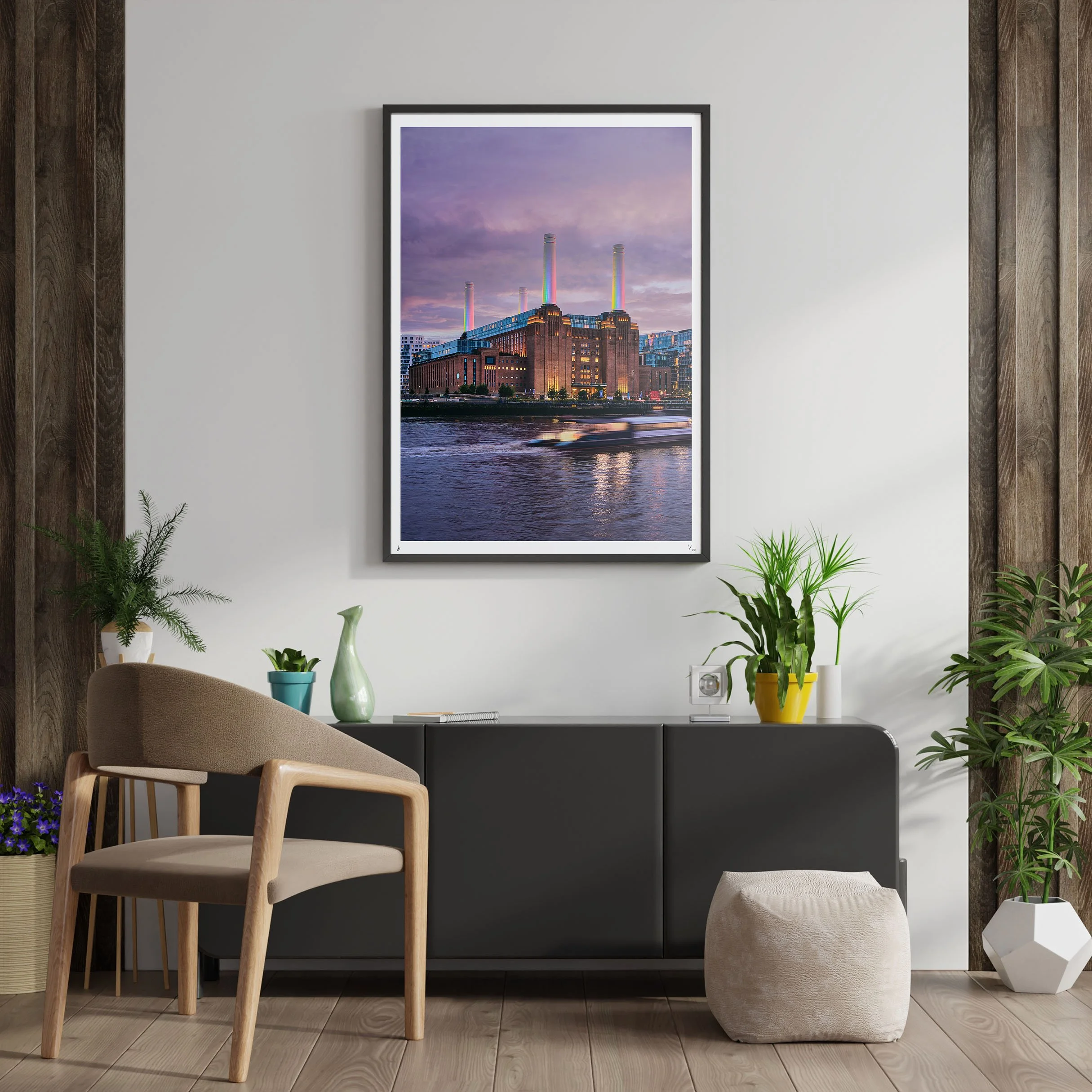 Battersea Power Station Pride Art Print - Sunset Splendor in Rainbow Colors.jpg