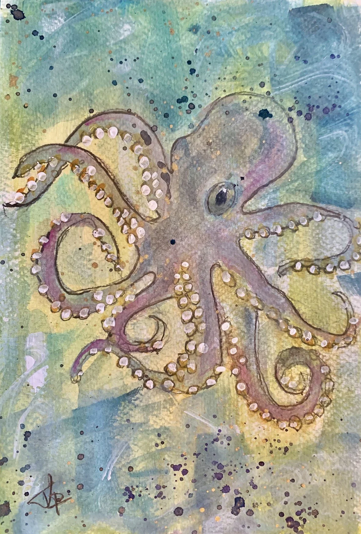 "Deep Sea Diver" Arriving 9/1 at Kaleidoscope Art Supply! With a fabulous "octo grape" hued envelope.