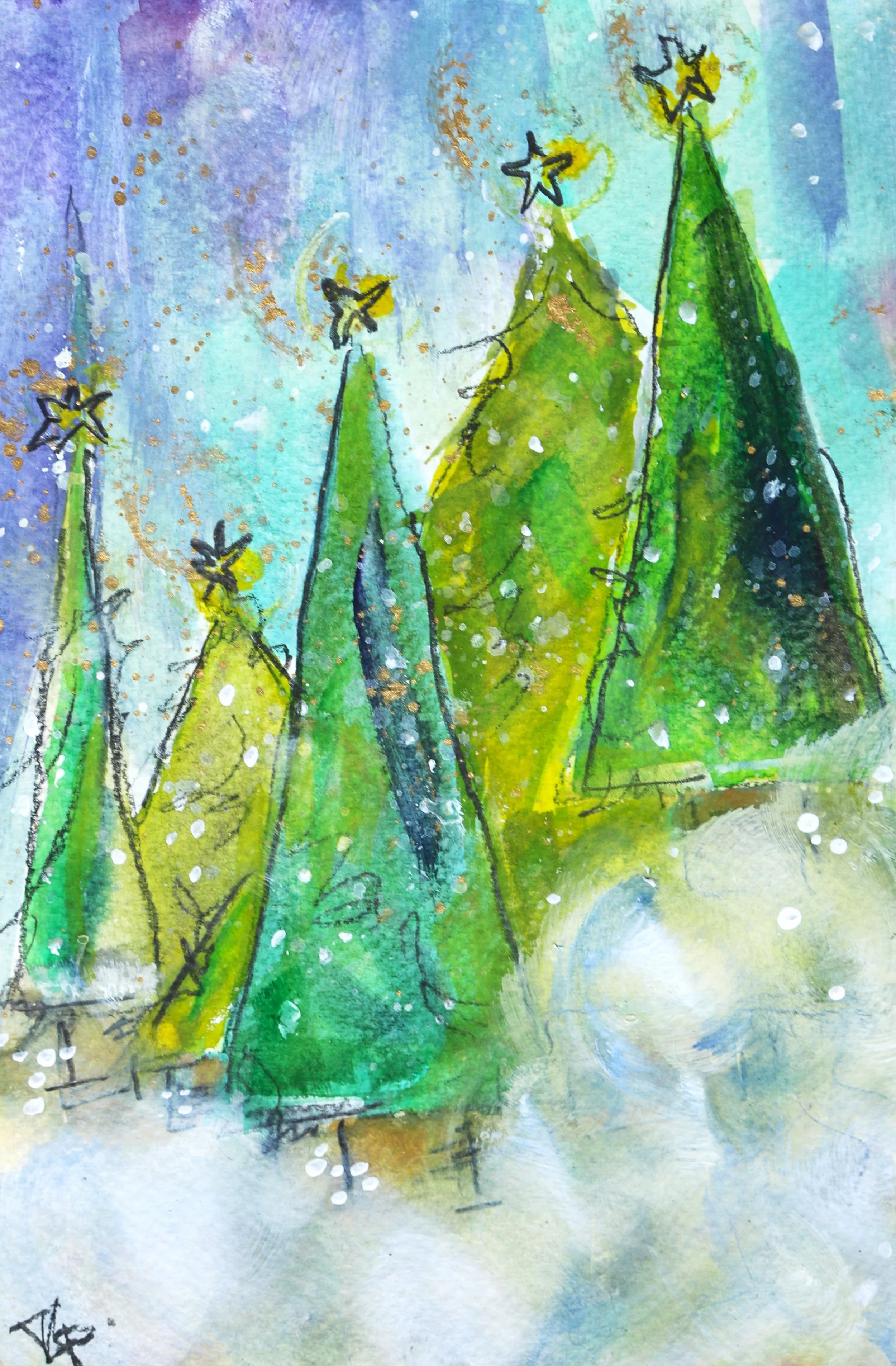 "Evergreen 2026" Arriving 11/1 at Kaleidoscope Art Supply! Just in time for the holidays. Paired with a cardinal red envelope. 