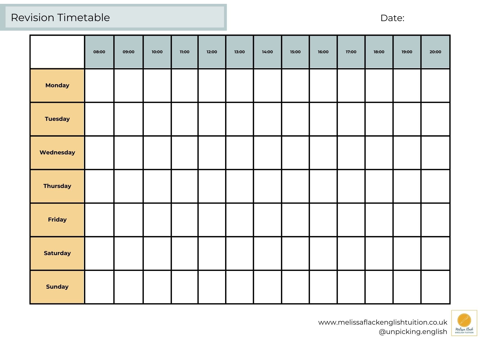Revision Timetable Planner