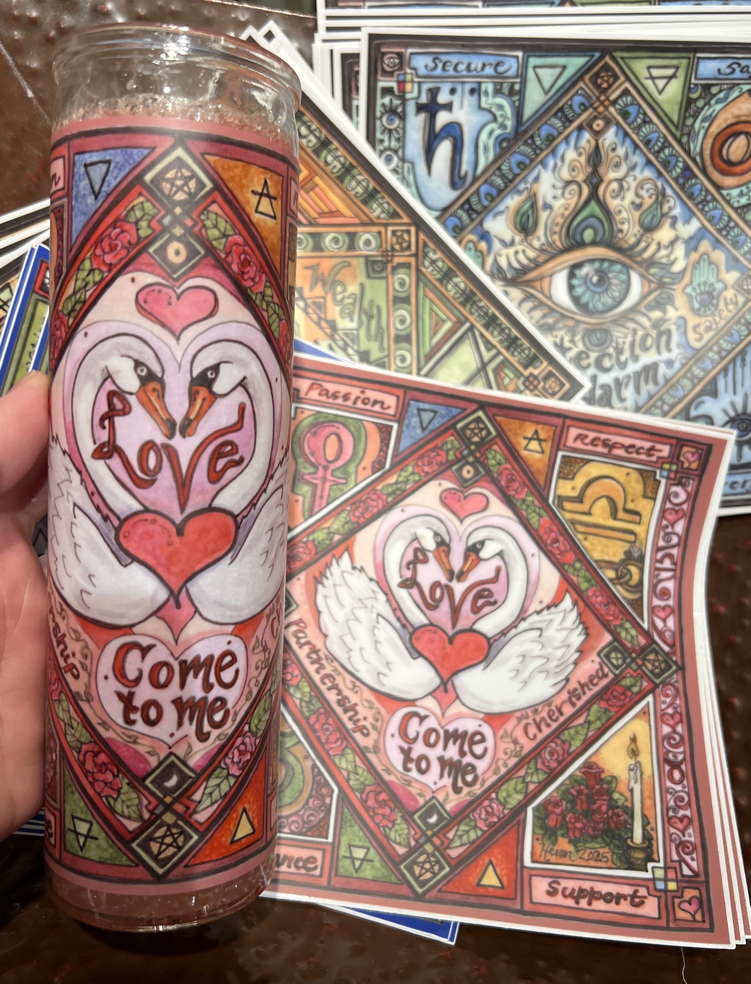 Love Come to Me Candle and Sticker.JPG