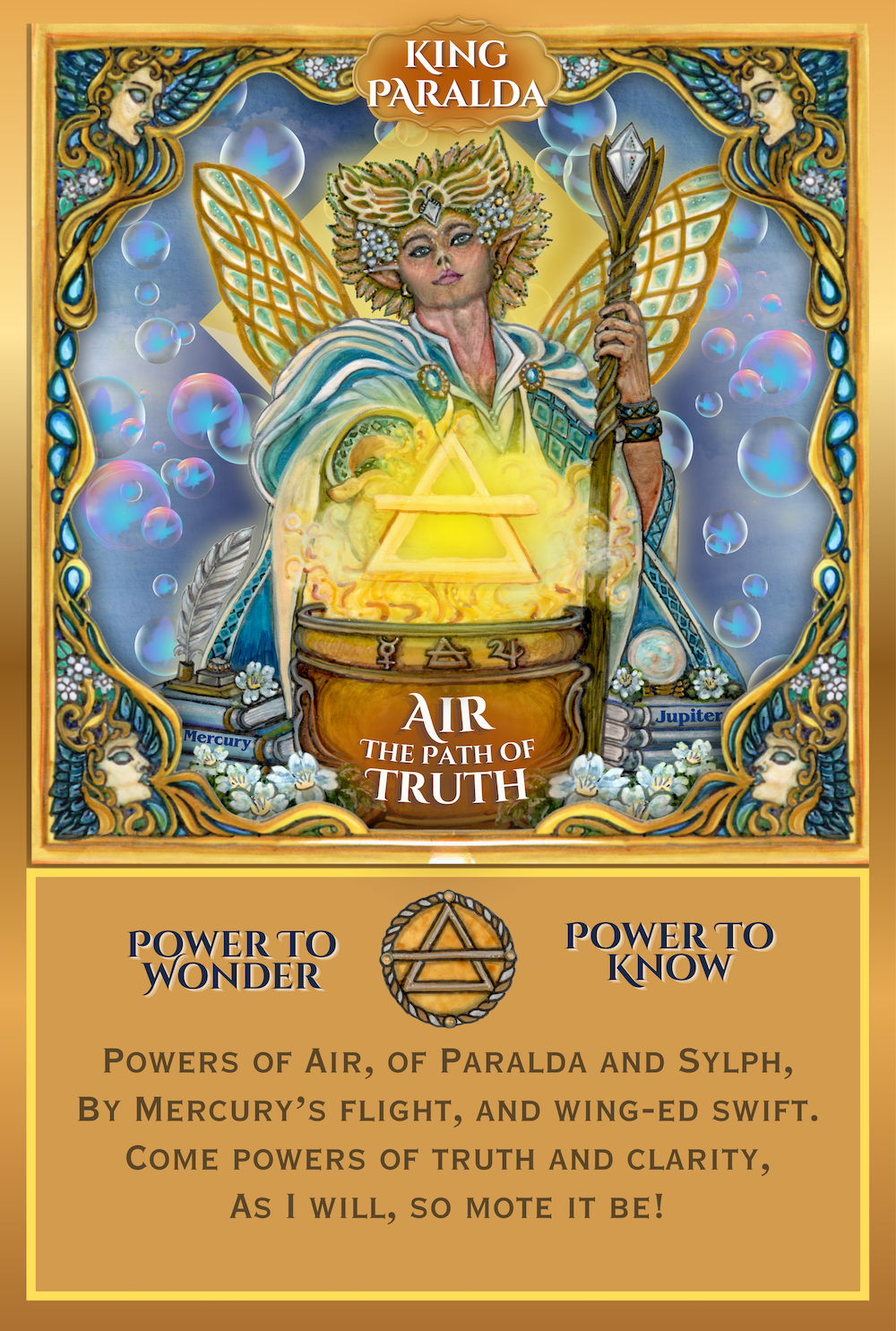 Elemental Air - King Paralda Altar Card 4”x6”