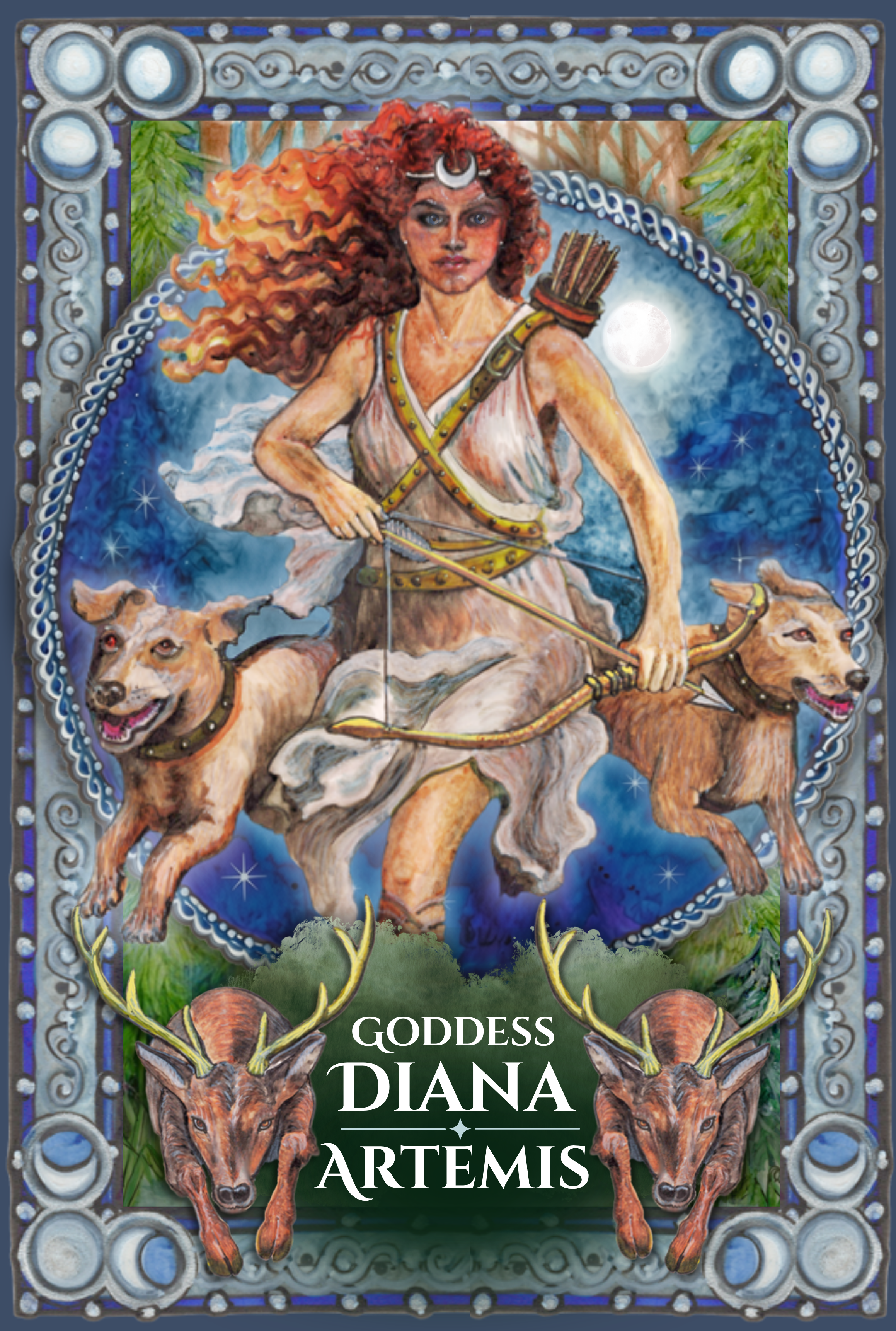 Goddess Diana Artemis Altar Card Front.png