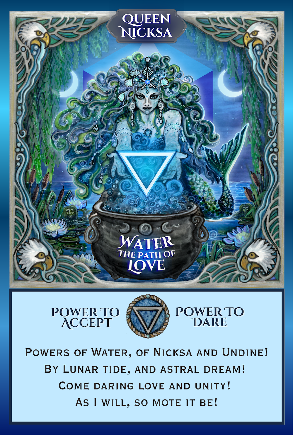 Elemental Water - Queen Nicksa Altar Card 4”x6”