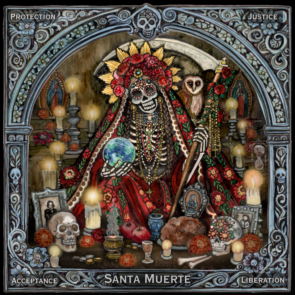 Santa Muerte -Holy Death- Candle Sticker
