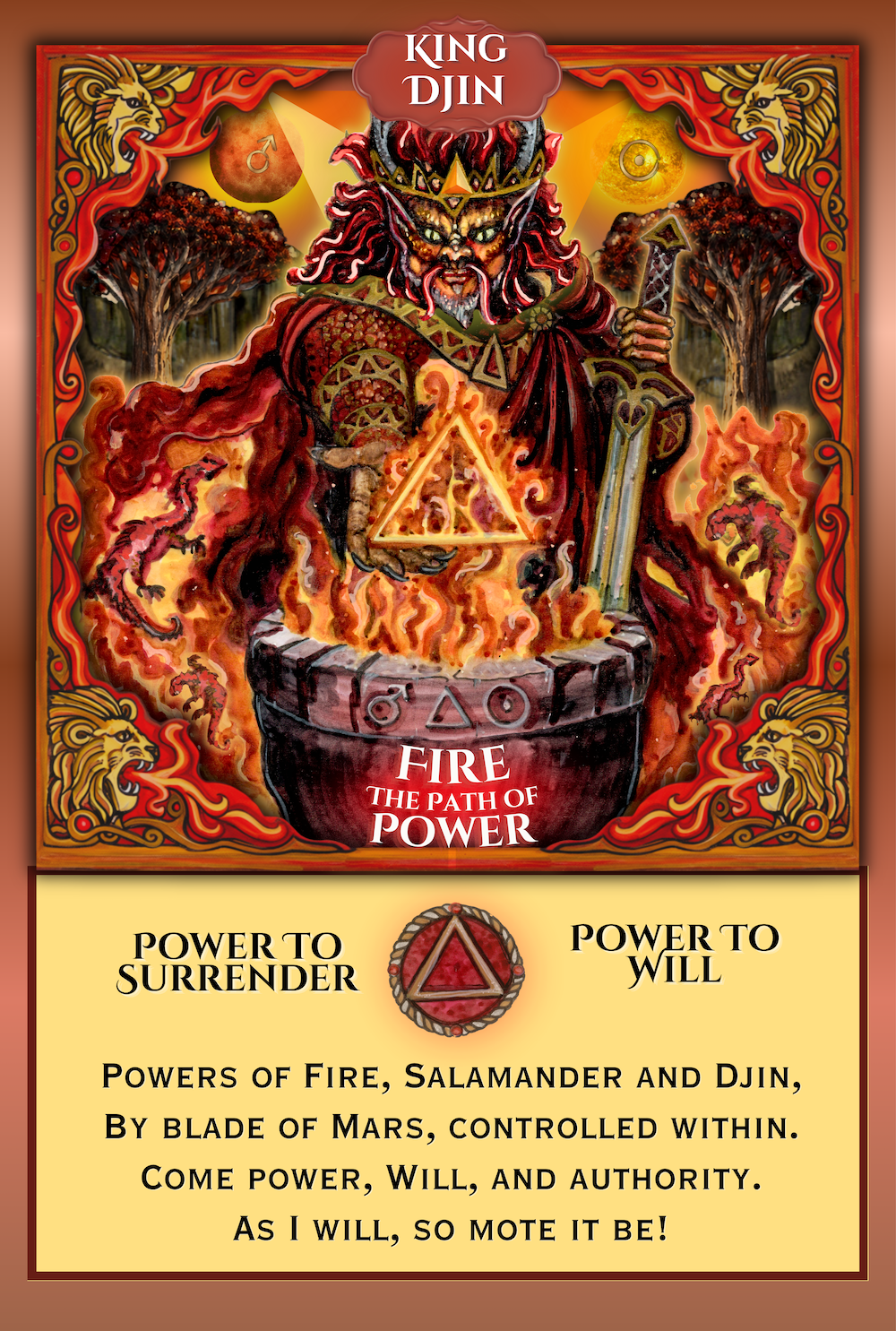 Elemental Fire - King Djin Altar Card 4”x6”