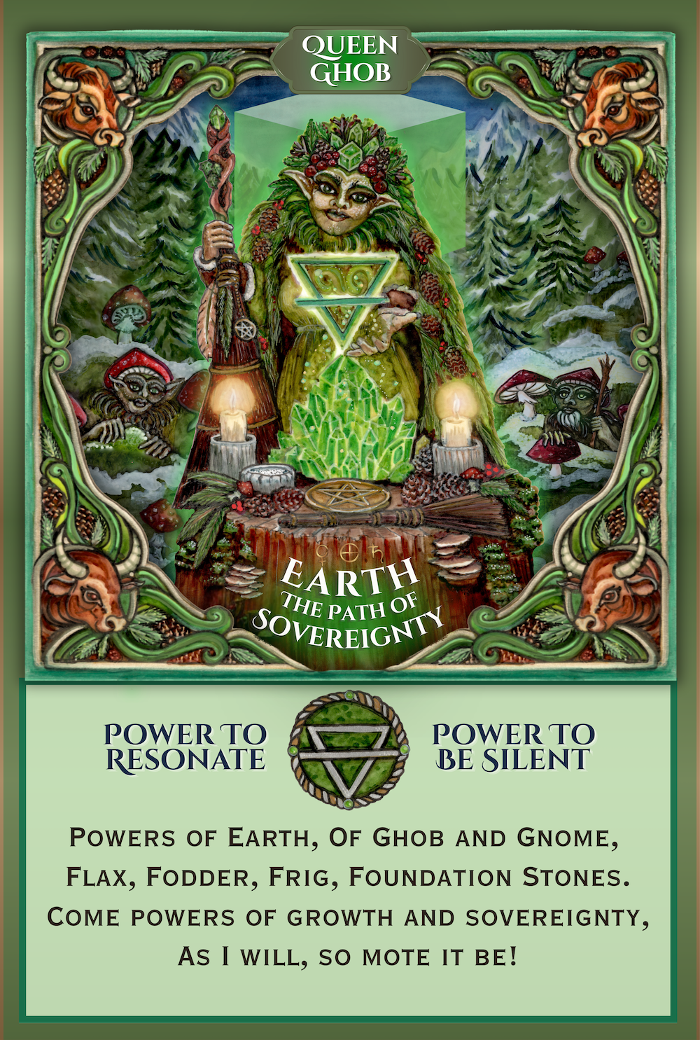Elemental Earth - Queen Ghob Altar Card 4”x6”