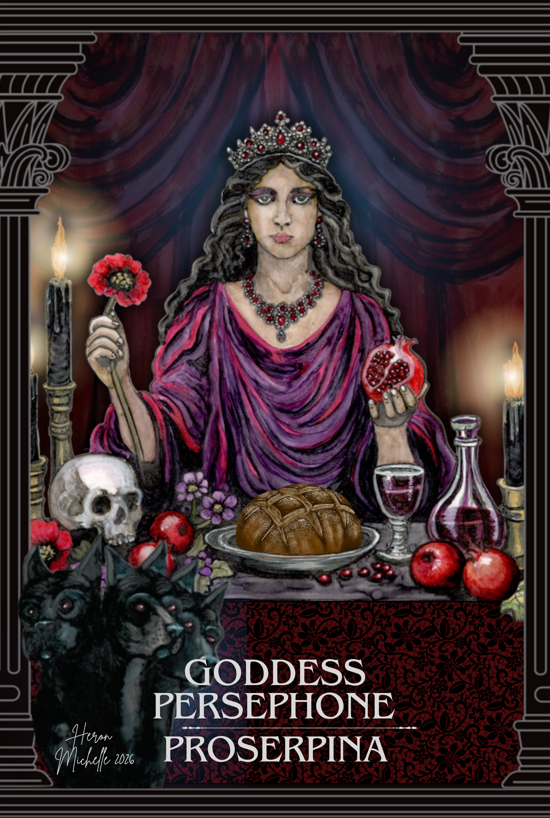 Persephone Proserpina Altar Card front.png