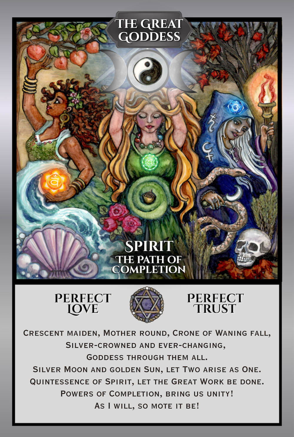 Great Goddess -Spirit Path of Completion Altar Card 4”x6”